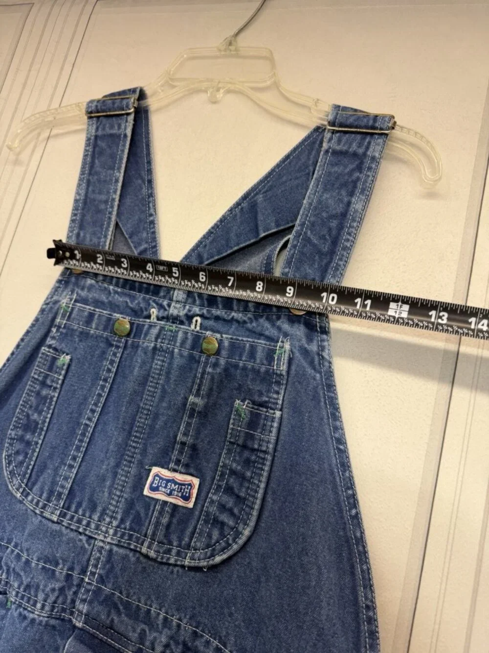 Vtg Big Smith Carpenter Overalls Blue Denim Work Bibs Men 36x30 Large Farm